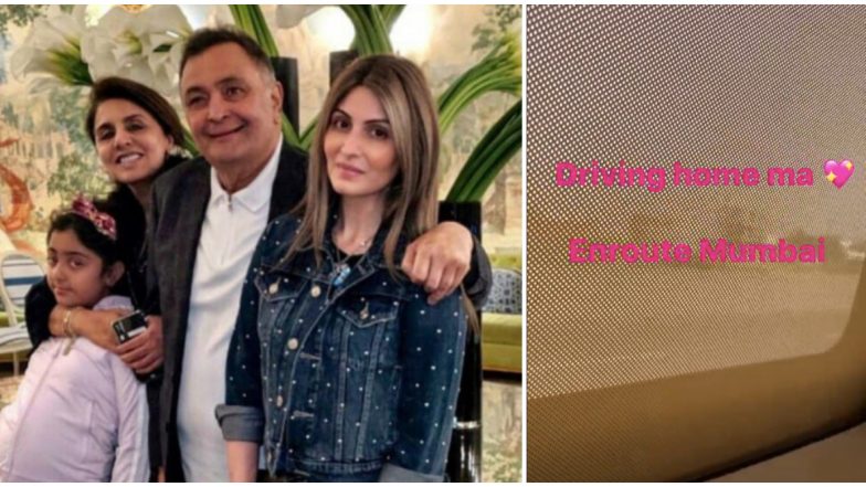 Riddhima Kapoor Posts Saying ‘Driving Home Ma’ After Missing Father Rishi Kapoor's Funeral in Mumbai Due to Lockdown