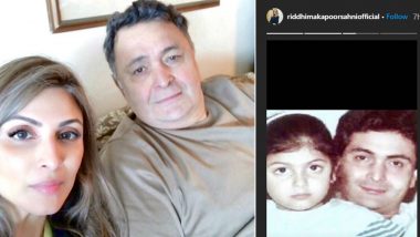 Riddhima Kapoor Sahni Goes Back In Time, Shares a Childhood Photo With Father and Late Actor Rishi Kapoor (View Pic)
