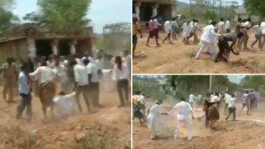 Andhra Pradesh: Scuffle Breaks Out Between Rival Factions of YSRCP in Payalakuntla Village of Kadapa District, Watch Video