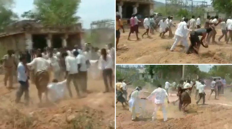 Andhra Pradesh: Scuffle Breaks Out Between Rival Factions of YSRCP in Payalakuntla, Watch Video