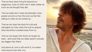 Shah Rukh Khan Shares His Thoughts On COVID-19 Lockdown And The Write-Up Is Beautiful! (View Pics)