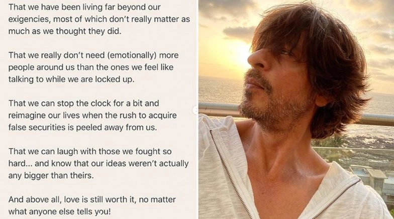 SRK's Post on COVID-19 Is Beautiful! 