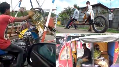 Social Distancing Jugaad Bike Goes Viral! Similar Indian Creations of Bicycle and E-rickshaw Maintaining Safe Distance That Caught All Praises Amid Lockdown (Watch Videos)