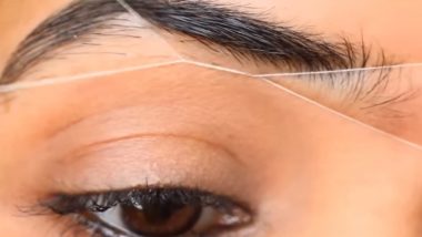 How to Thread Eyebrows at Home? Easy Step-by-Step DIY Threading Guide to Shape Your Brows (Watch Video)