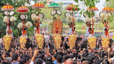 Thrissur Pooram Photos: As The Temple Festival in Kerala Gets Cancelled Due to COVID-19, A Look Back At Some Beautiful Pictures From The Grand Celebrations