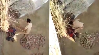 Uttar Pradesh Police Constable Relentlessly Thrashes Man in Etawah, Suspended; Video Goes Viral