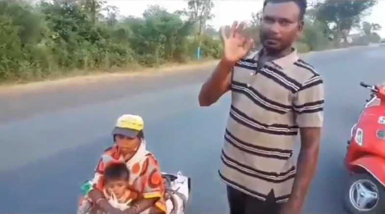 Migrant Worker Wheels His Pregnant Wife, Toddler 700 Kms