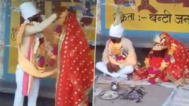 Couple Gets Married at UP-Uttarakhand Border After Groom Who Lived in Red Zone District Was Not Allowed to Enter Bride's Green Zone Area, Watch Video
