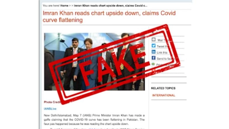 Imran Khan Reads Chart Upside Down, Claims COVID-19 Curve Flattening? Satire Story Published as Actual News; Here's The Truth