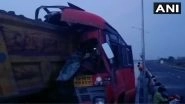 Maharashtra Accident: 4 Migrant Workers Dead, 15 Injured in Yavatmal, After Their Bus Travelling From Solapur to Jharkhand Crashes into Truck