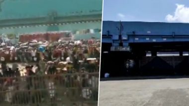 Bandra Railway Station Witnesses Huge Crowd of Migrant Workers to Board Shramik Special Train From Mumbai, Only Those Who Registered Allowed to Board; Watch Video