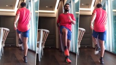 Virat Kohli Continues to Workout at Home Amid Lockdown, Performs '180 Landings' (Watch Video)