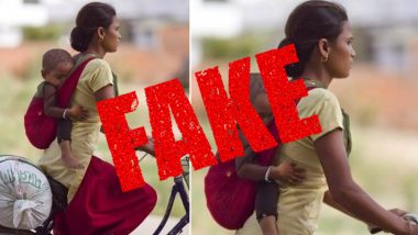 Fact Check: Old Photo of Woman Cycling With Baby Tied to Her Back Misleadingly Shared As Of Migrant Worker, Here's The Truth Behind Viral Post