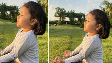 MS Dhoni’s Daughter Ziva Meditating in Lawn Is Certainly the Cutest Picture You Will Find on the Internet Today!