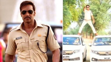 MP Cop Pulls off Ajay Devgn Stunt in Singham Style But Faces Inquiry at Work (Watch Video)