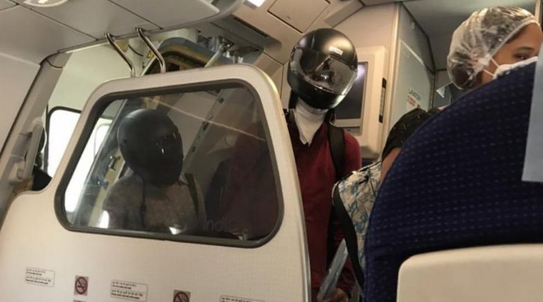 Passengers Wear Motorbike Helmet While Boarding Flight, Pics Go Viral 