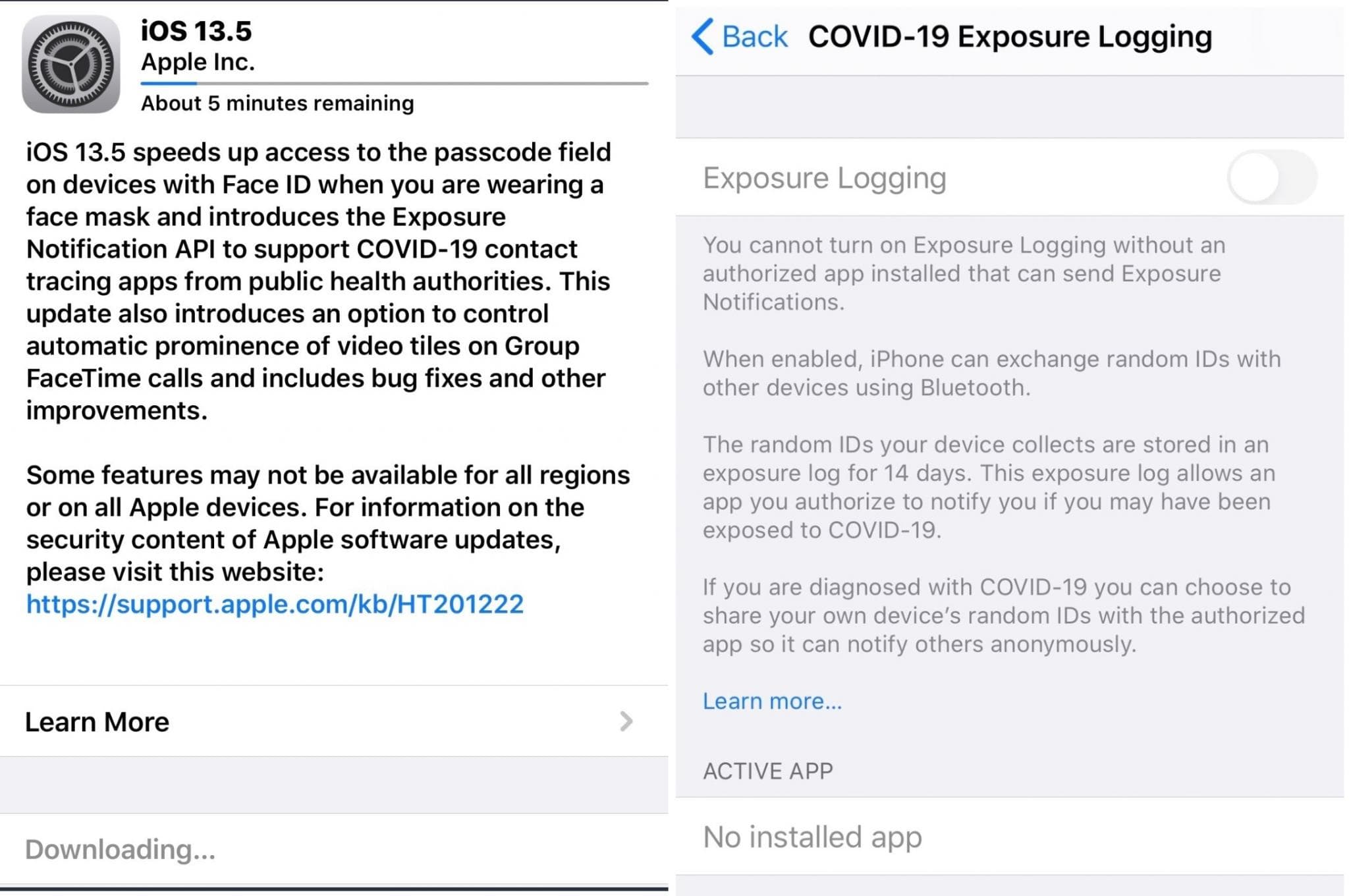Apple iOS 13.5