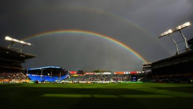 ICC Posts Stunning Pictures of Matches Held Under Rainbows, Breathtaking Snaps of the Stadium Leave Netizens Awestruck (See Tweets)