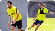 Lionel Messi, Antoine Greizmann & Others Sweat it Out at Camp Nou, Barcelona Says &lsquo;We Missed You Guys&rsquo; (See Pics)