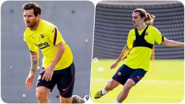 Lionel Messi, Antoine Greizmann & Others Sweat it Out at Camp Nou, Barcelona Says ‘We Missed You Guys’ (See Pics)