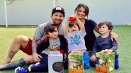 Lionel Messi Plays UNO with Kids & Wife Antonella Roccuzzo Amid Isolation in Spain (Watch Video)