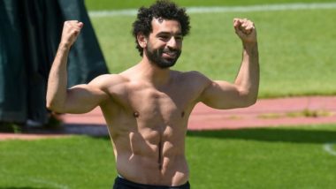 Mohamed Salah Flaunts His Well-Chiselled Body During Liverpool Practice Session (See Pics)