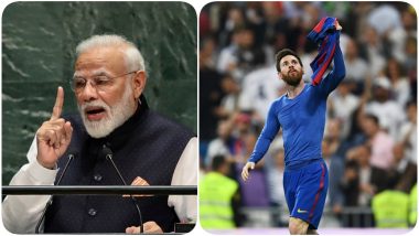 La Liga Brings Out the Best Version of PM Narendra Modi’s Emphasis on Atmanirbharta, Posts a Picture of Lionel Messi Holding His Jersey After a Goal