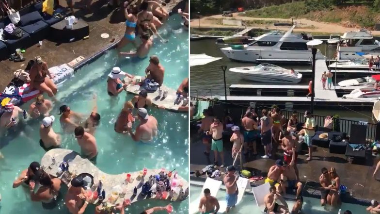 Memorial Day 2020 Packed Pool Party at Lake of the Ozarks in Missouri Defy Social Distancing Rules, Netizens Aren’t Impressed (Watch Video)