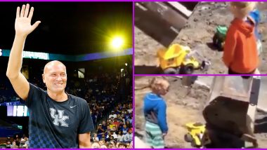 Rex Chapman, Former Kentucky Wildcats Star, Shares Viral Video of Excavator Operator’s Playful Gesture Towards Kids Playing With Toy Trucks