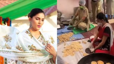 Sapna Chaudhary Cooks Food for the Needy With Delhi Police (Watch Video)