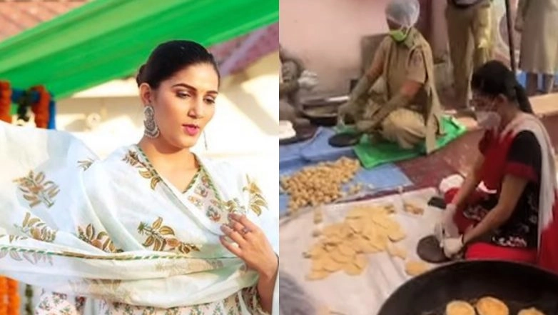 Sapna Chaudhary Cooks Food for the Needy With Delhi Police
