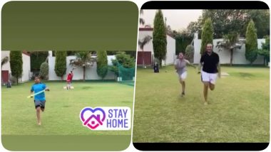 Virender Sehwag Turns Cricket Coach for His Sons Aaryavir & Vedant, Sweats it Out in the Nets with Kids (Watch Video)