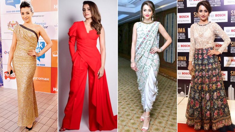 Trisha Krishnan Birthday Special: Paying an Ode to her Red Carpet Affair, One Outfit at a Time (View Pics)