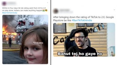 TikTok’s Rating Goes Down to 2.0 on Google Play Store, Twitterati Celebrates the App’s Poor Ratings With Funny Memes and Jokes