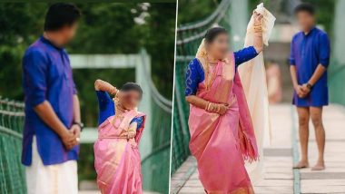 Funny Wedding Photoshoot of Bride Running Away With Groom's Dhoti is Going Viral on Twitter For Wrong Reasons, Know The Background Story of This Hilarious Pose