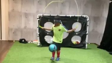 Barcelona in Awe of this Wonder Kid From Japan Who Performs Kick-Ups While Skipping With Eyes Blindfolded (Watch Video)