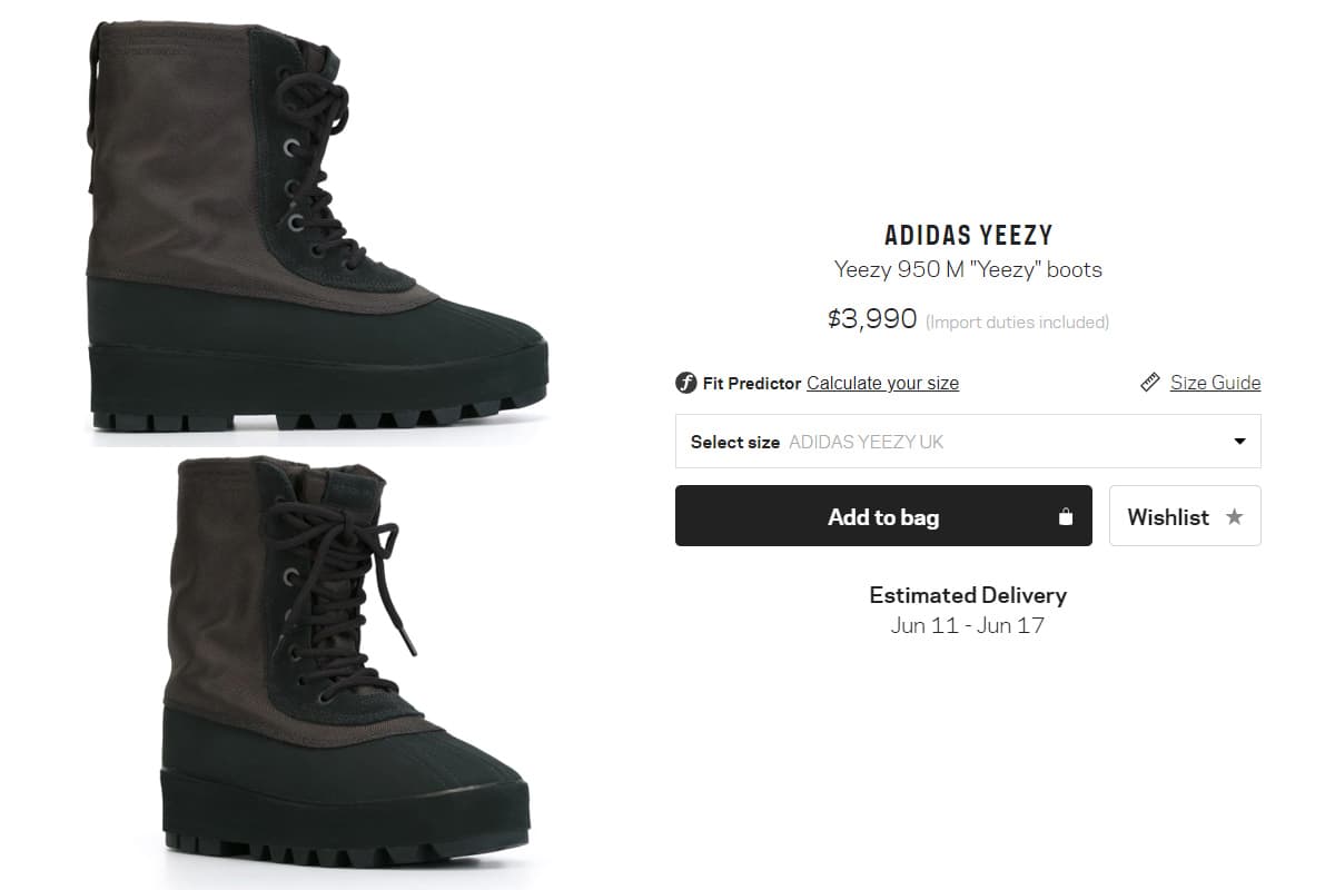 yeezy boots cost