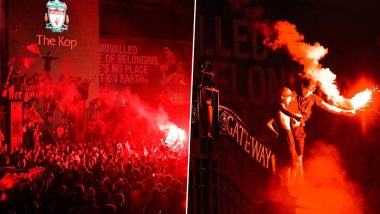 Liverpool Crowned Premier League Champions, Euphoric Fans Celebrate Outside Anfield (Watch Videos)