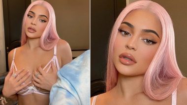 Kylie Jenner Sets The Temperature Soaring by Flaunting Caged Bra and Pink Wig! (View Pics)