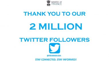 Finance Ministry Crosses 2 Million Followers on Twitter