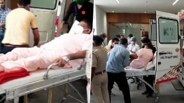 Rajya Sabha Elections 2020: Gujarat BJP MLA Kesarisinh Jesangbhai Solanki Arrives at Assembly From Hospital in Ambulance to Cast Vote