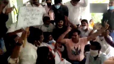 Chhattisgarh: Social Distancing Norms Flouted at Protest Called by Congress MLA Vinay Jaiswal in Korea District; Watch Video