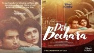 Sushant Singh Rajput's Last Movie Dil Bechara To Premiere On Star Plus On August 9, 2020 After Digital Release on Disney+ Hotstar (Deets Inside)