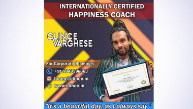 Award-Winning Indian TV Host Clince Varghese Is Now an Internationally Certified Happiness Coach