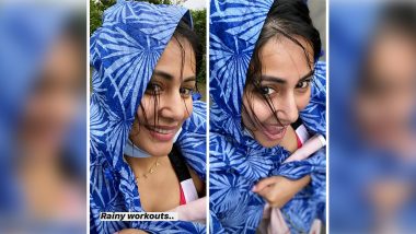 Hina Khan Steps Out of Home in a Raincoat for Pilates Workout Despite Heavy Rain