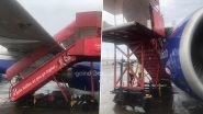 IndiGo Aircraft Parked at Mumbai International Airport Hit by Step Ladder Amid Strong Winds