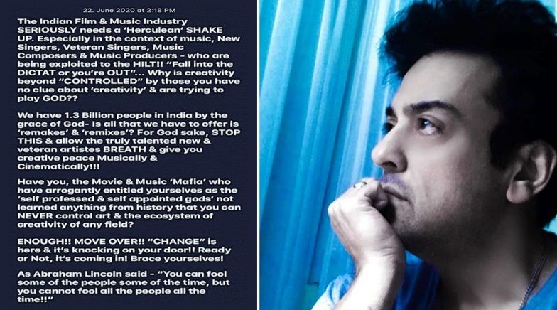 Adnan Sami Posts His Take on Indian Music Industry 