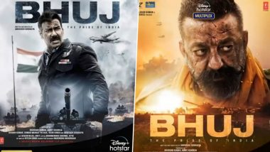 Bhuj: The Pride of India on Disney +Hotstar: Ajay Devgn and Sanjay Dutt Look Intense In The Indo-Pak War Movie Posters (View Pics)