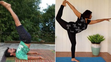 Yoga Day 2020 Wishes, Pics and Messages Trend on Twitter: People From Across the World Share Photos of Practising Yoga at Home to Mark International Day of Yoga