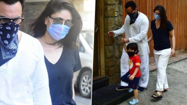 Taimur Ali Khan Hangs Out With Parents Kareena and Saif Looking Cute as Ever! (Watch Video)